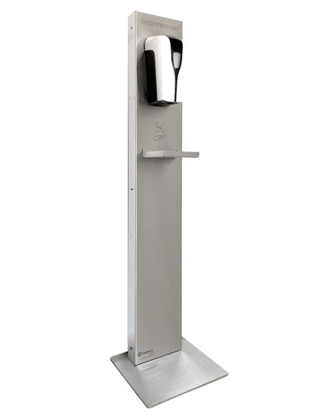 Kreiselmeyer Edelstahl Desinfektionstower mit Automatik-Desinfektionsspender inkl. Abtropfwanne